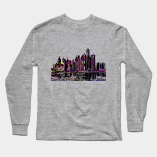 Detroit in graffiti Long Sleeve T-Shirt